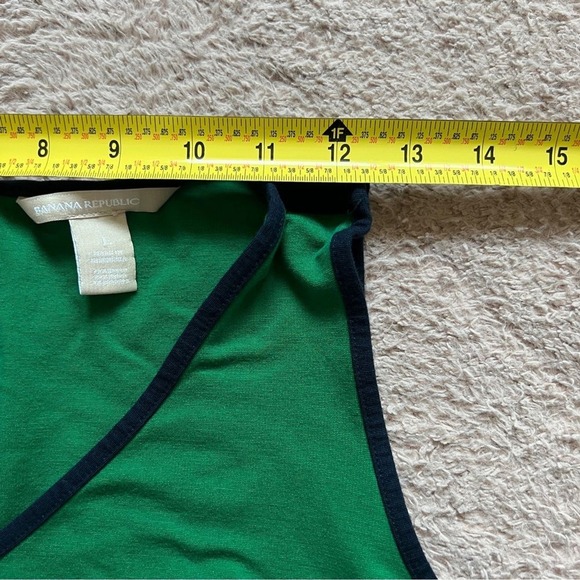 Banana Republic V-Neck Sleeveless‎ Jade Blue Ponte Mini Dress Women's Size L - Picture 3 of 6